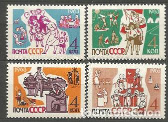 Timbres: Rusia - Correo 1963 Yvert 2628/31 ** Mnh