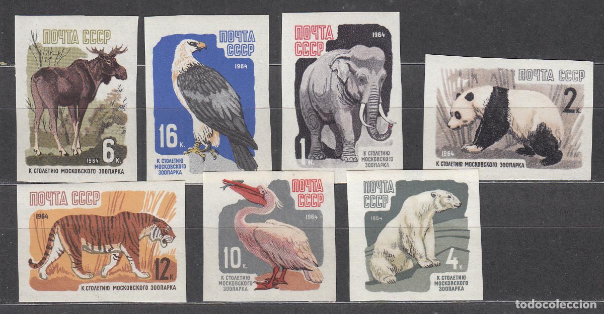 Timbres: Rusia Correo 1964 Yvert 2821/27 sin dentar ** Mnh Fauna