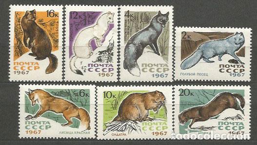 Timbres: Rusia - Correo 1967 Yvert 3265/71 ** Mnh Fauna