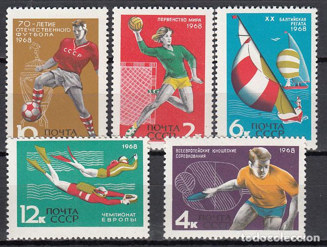 Timbres: Rusia - Correo 1968 Yvert 3381/85 ** Mnh Competiciones Deportivas