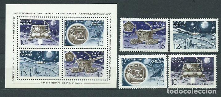 Sellos: Rusia - Correo 1971 Yvert 3704/7+H.67 ** Mnh Astro