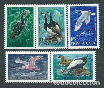 Sellos: Rusia - Correo 1972 Yvert 3802/6 ** Mnh Fauna. Aves