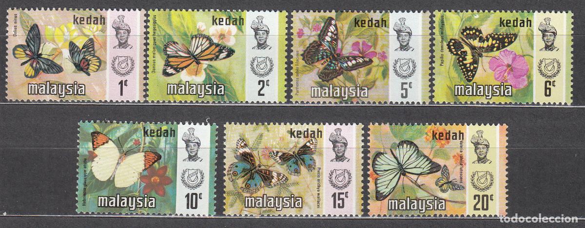 Sellos: Malaysia Kedah Correo Yvert 119/25 ** Mnh Fauna - Mariposas