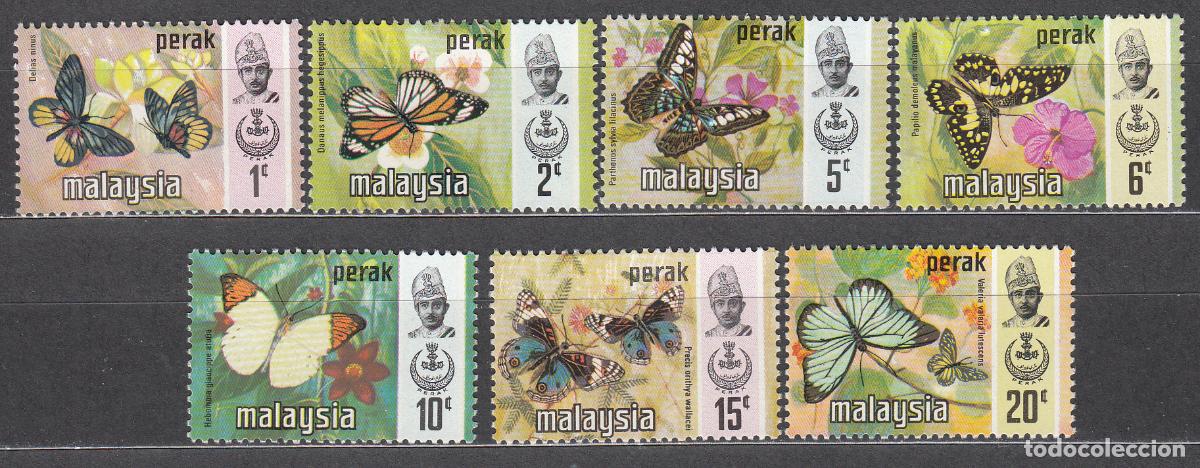 Sellos: Malaysia Perak Correo Yvert 118/24 ** Mnh Fauna - Mariposas