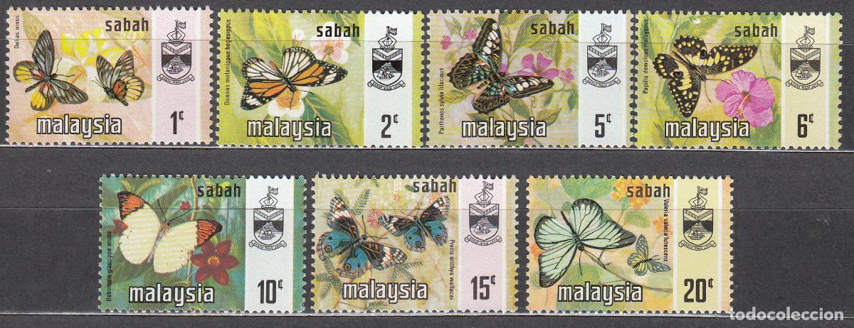 Sellos: Malaysia Sabah Correo Yvert 24/30 ** Mnh Fauna - Mariposas