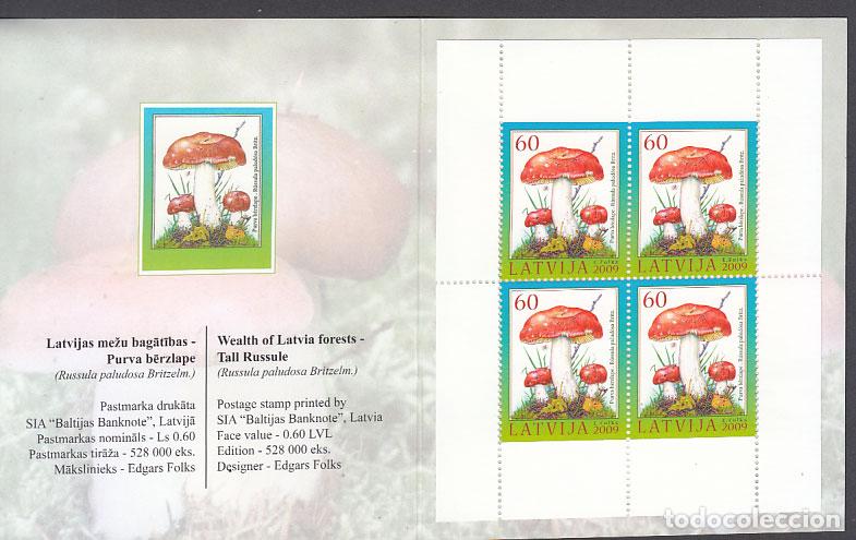 Sellos: Letonia - Correo 2009 Yvert 737a carnet ** Mnh Setas