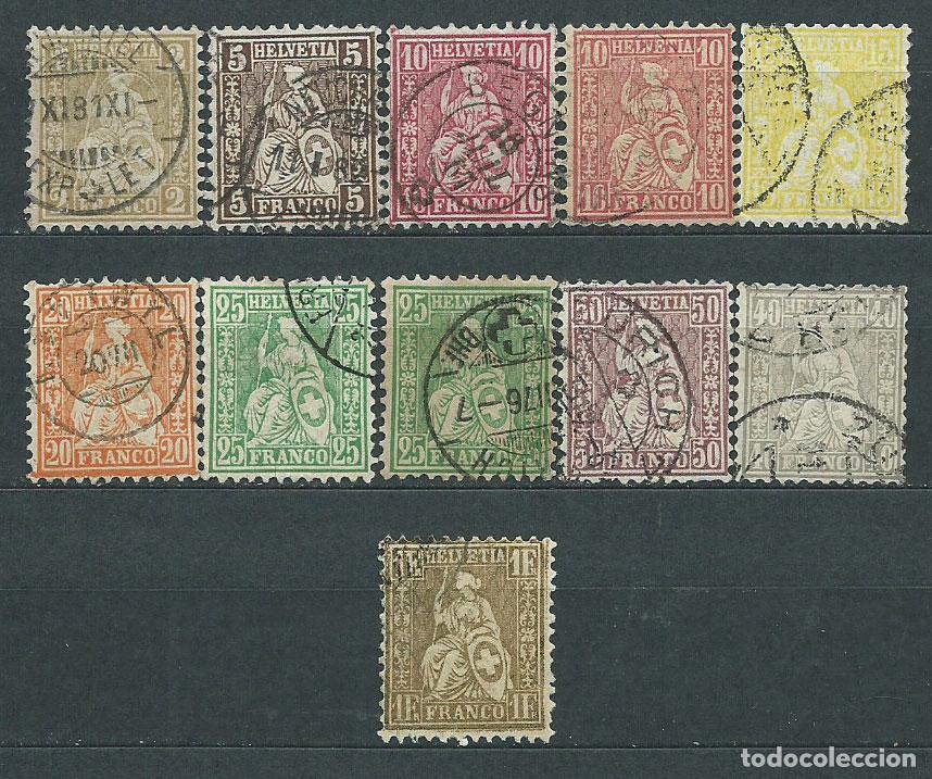 Timbres: Suiza - Correo 1881 Yvert 49/56 usado