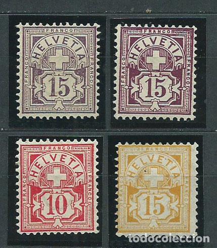 Timbres: Suiza - Correo 1882-99 Yvert 67b+69/70+70a * Mh