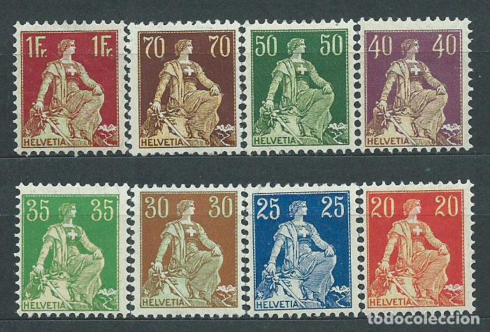Timbres: Suiza - Correo 1907-17 Yvert 119/26 * Mh