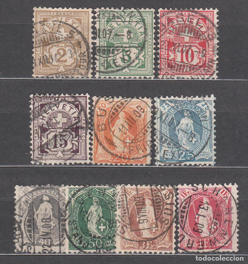 Timbres: Suiza - Correo 1907/17 Yvert 100+102/3+105/7+109/12 usado