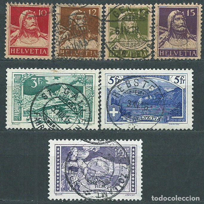 Timbres: Suiza - Correo 1914 Yvert 138/44 usado