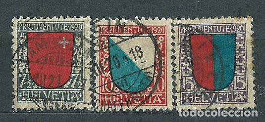 Timbres: Suiza - Correo 1920 Yvert 176/8 usado Escudos