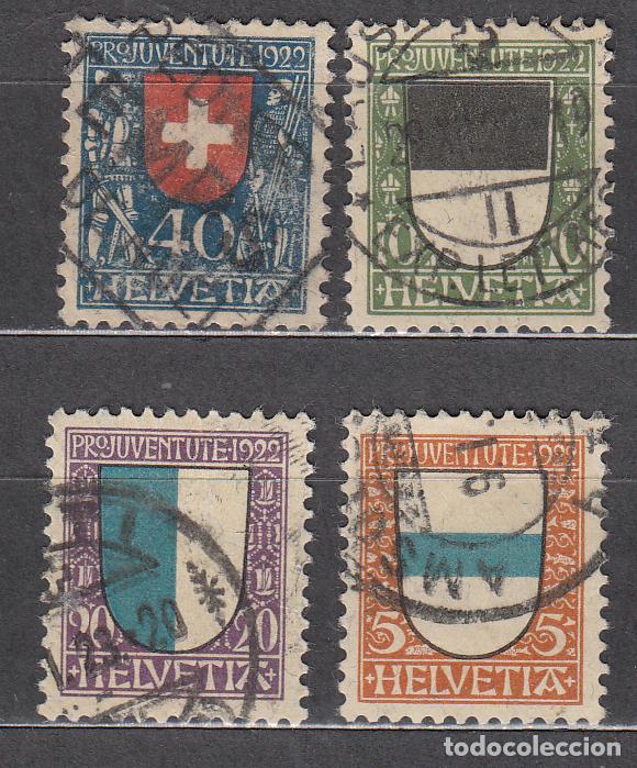 Timbres: Suiza - Correo 1922 Yvert 188/91 usado Escudos