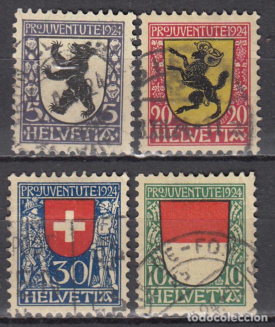 Timbres: Suiza - Correo 1924 Yvert 214/7 usado Escudos
