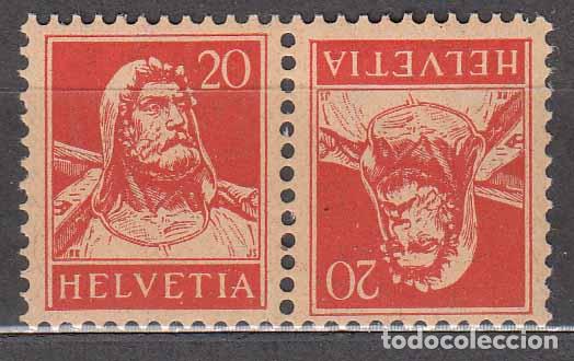Timbres: Suiza Correo 1924 Yvert 203a * Mh Tete-beche