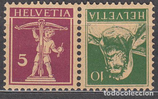 Timbres: Suiza Correo 1924 Yvert 198b * Mh Tete-beche