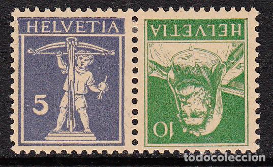 Timbres: Suiza Correo 1924 Yvert 197a * Mh Tete-beche