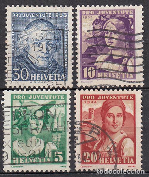 Sellos: Suiza - Correo 1933 Yvert 267/70 usado
