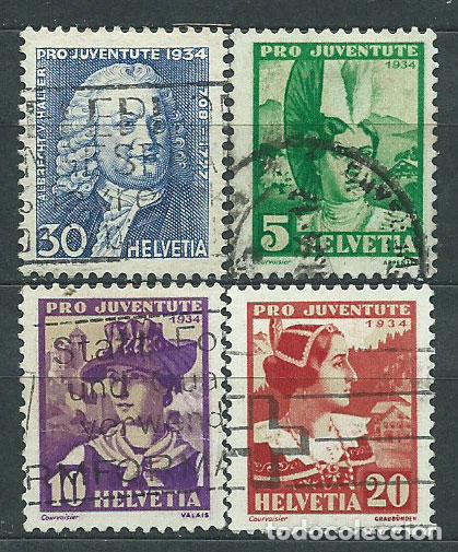 Sellos: Suiza - Correo 1934 Yvert 278/81 usado