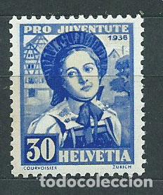 Sellos: Suiza - Correo 1936 Yvert 301 ** Mnh