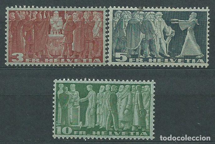 Sellos: Suiza - Correo 1938 Yvert 313/5 C * Mh
