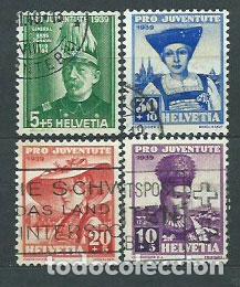 Sellos: Suiza - Correo 1939 Yvert 344/7 usado
