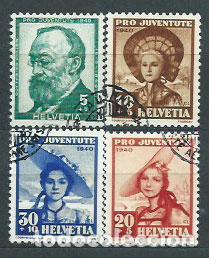 Sellos: Suiza - Correo 1940 Yvert 354/7 usado