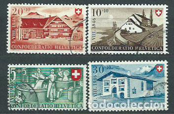 Sellos: Suiza - Correo 1946 Yvert 428/31 usado