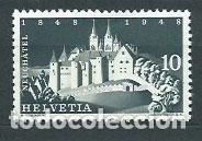 Sellos: Suiza - Correo 1948 Yvert 454 ** Mnh Castillo de Neuchatel