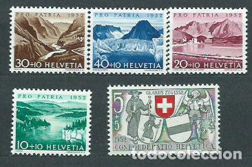 Sellos: Suiza - Correo 1952 Yvert 521/5 ** Mnh Pro patria