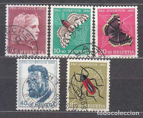 Sellos: Suiza - Correo 1953 Yvert 539/43 usado Fauna insectos