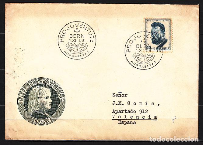 Sellos: Suiza - Correo 1953 Yvert 543 Sobre 1&ordm; d&iacute;a Personaje