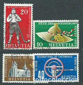 Sellos: Suiza - Correo 1955 Yvert 558/61 usado