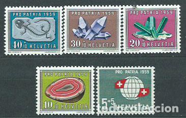 Sellos: Suiza - Correo 1959 Yvert 625/9 ** Mnh Pro patria minerales