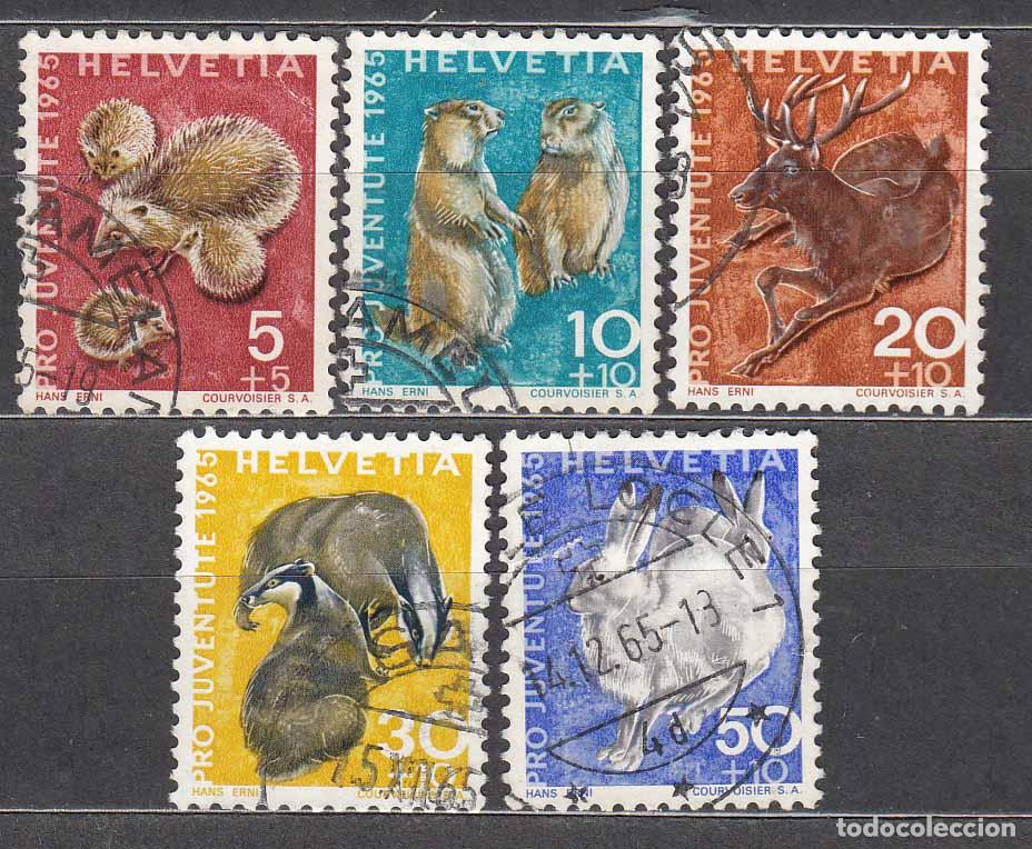 Sellos: Suiza - Correo 1965 Yvert 759/63 usado Pro juventud fauna