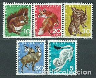 Sellos: Suiza - Correo 1966 Yvert 778/82 ** Mnh Fauna