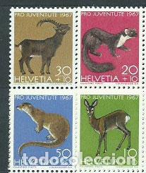 Sellos: Suiza - Correo 1967 Yvert 799/802 ** Mnh Fauna