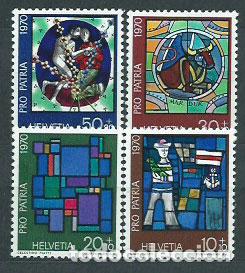 Sellos: Suiza - Correo 1970 Yvert 857/60 ** Mnh Pro patria vidrieras