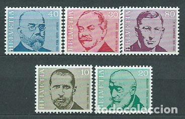 Sellos: Suiza - Correo 1971 Yvert 886/90 ** Mnh Personalidades m&eacute;dicos
