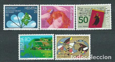 Sellos: Suiza - Correo 1988 Yvert 1293/7 ** Mnh