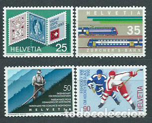 Briefmarken: Suiza - Correo 1990 Yvert 1338/41 ** Mnh Tren Deportes
