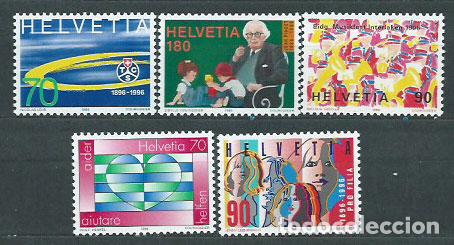 Timbres: Suiza - Correo 1996 Yvert 1499/503 ** Mnh