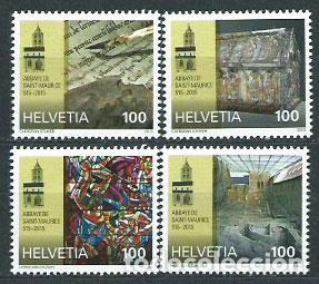 Stamps: Suiza - Correo 2015 Yvert 2301/4 ** Mnh Abadia de San Maurice