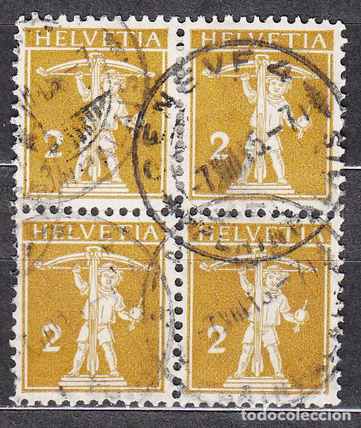 Stamps: Suiza Correo 1910 Yvert 134 usado Bloque de 4