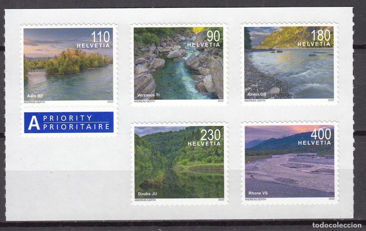Stamps: Suiza Correo 2022 Yvert 2683/87 ** Mnh Paisaje Fluvial Adhesivo