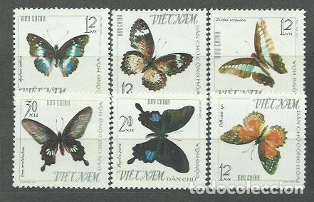 Sellos: Vietnam del Norte - Correo Yvert 472/7 ** Mnh Fauna mariposas