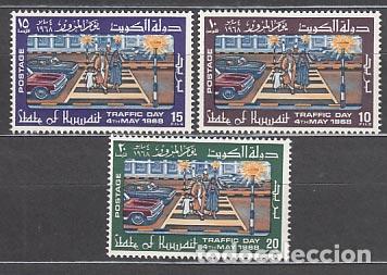 Briefmarken: Kuwait - Correo 1968 Yvert 381/3 ** Mnh Seguridad viar&iacute;a