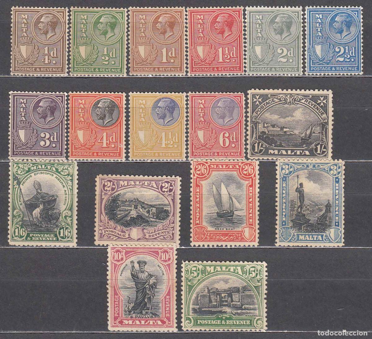 Briefmarken: Malta Correo 1930 Yvert 154/70 */(*) Mh/Mng