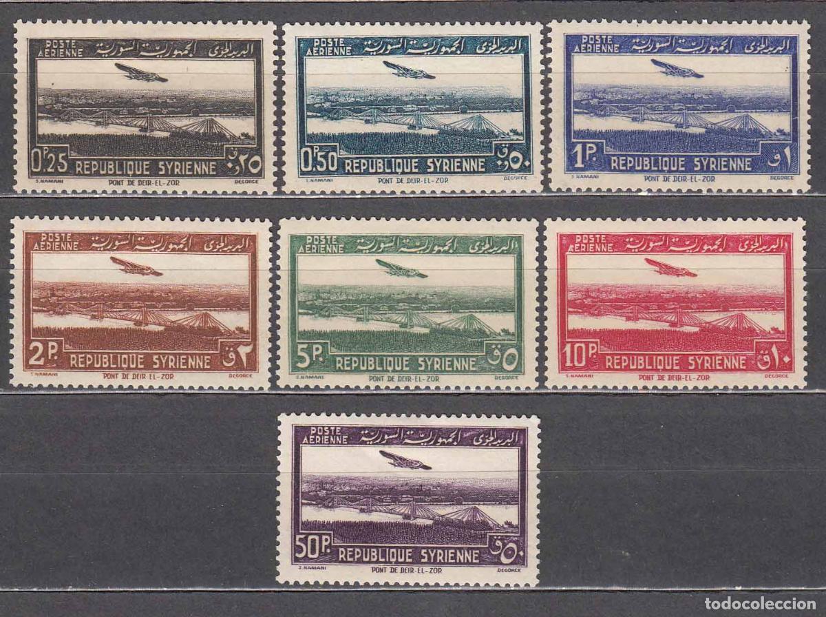 Briefmarken: Siria Francesa Aereo Yvert 87/93 * Mh Puente - Aviones