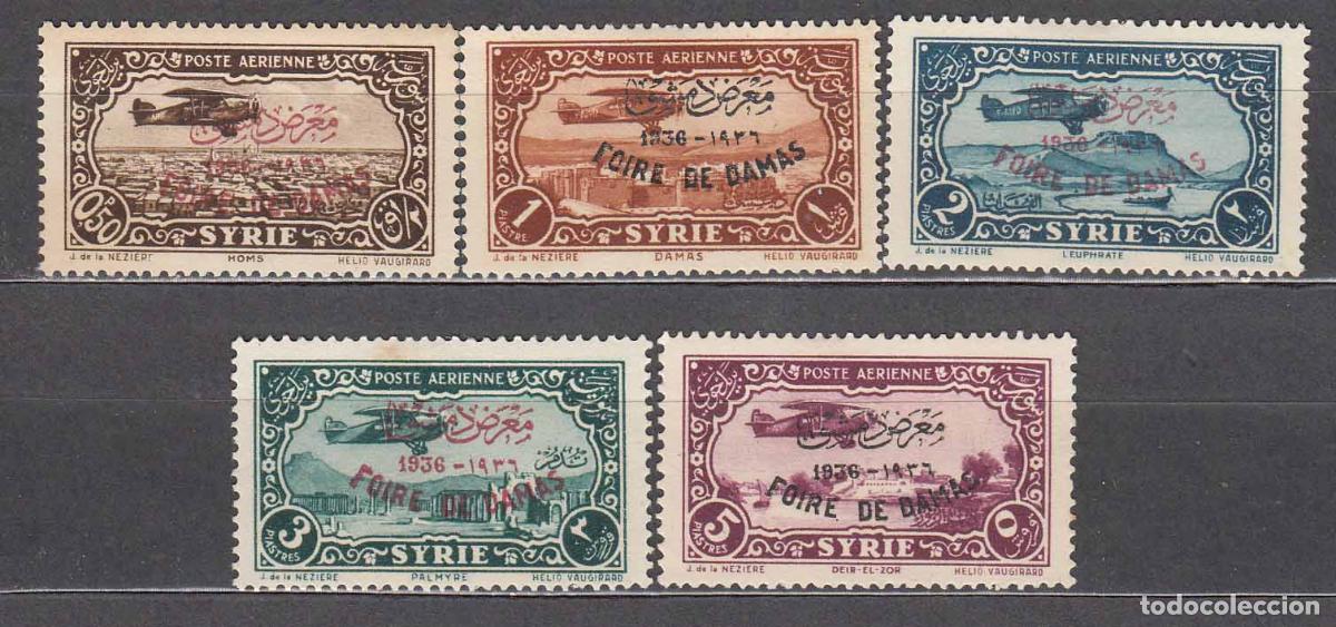 Briefmarken: Siria Francesa Aereo Yvert 69A/69E * Mh alg&uacute;n sello sombras del Tiempo-Aviones